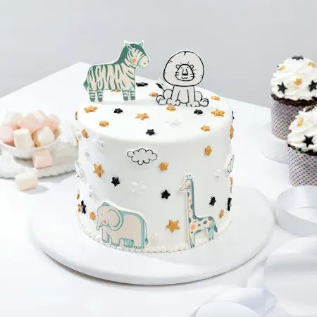 Whimsical Animal-Themed Cake